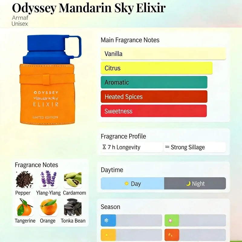 Mandarin Sky Elixir – Eau de Parfum Floral Árabe Unisex 100ml